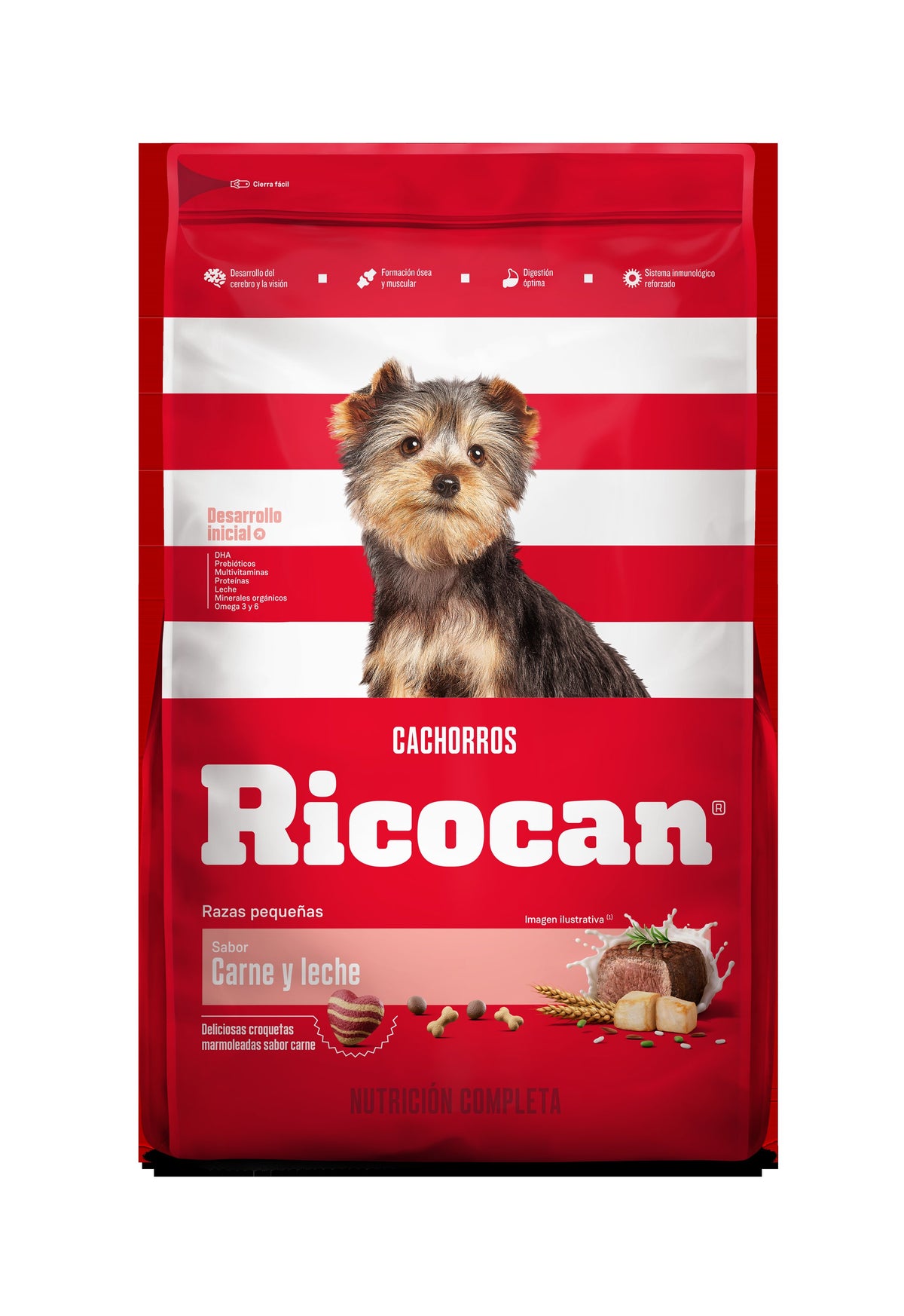 Ricocan | Cachorros razas pequeñas sabor carne y leche – 1 kg