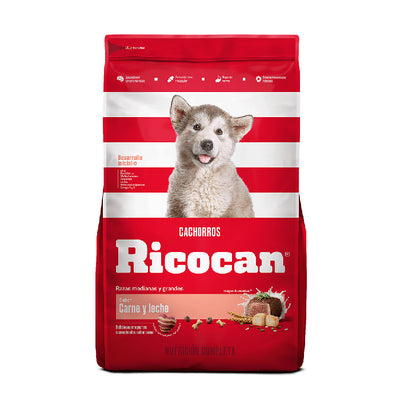 Ricocan | Cachorros razas medianas y grandes sabor carne y leche – 1 kg