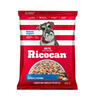 Ricocan | Adultos razas pequeñas sabor cordero y cereales