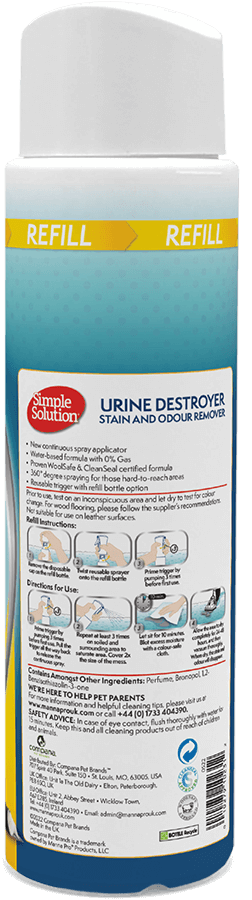 Simple Solution Urine Destroyer Refill 400 ml — reverso