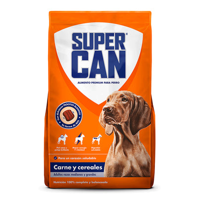 Supercan | Adultos razas medianas y grandes sabor carne y cereales – 1 kg