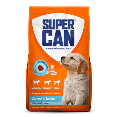 Supercan | Cachorros todas las razas sabor carne y leche – 1 kg