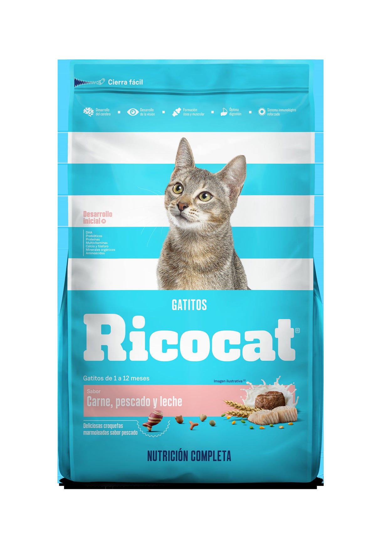Ricocat | Gatitos sabor carne, pescado y leche – 1 kg