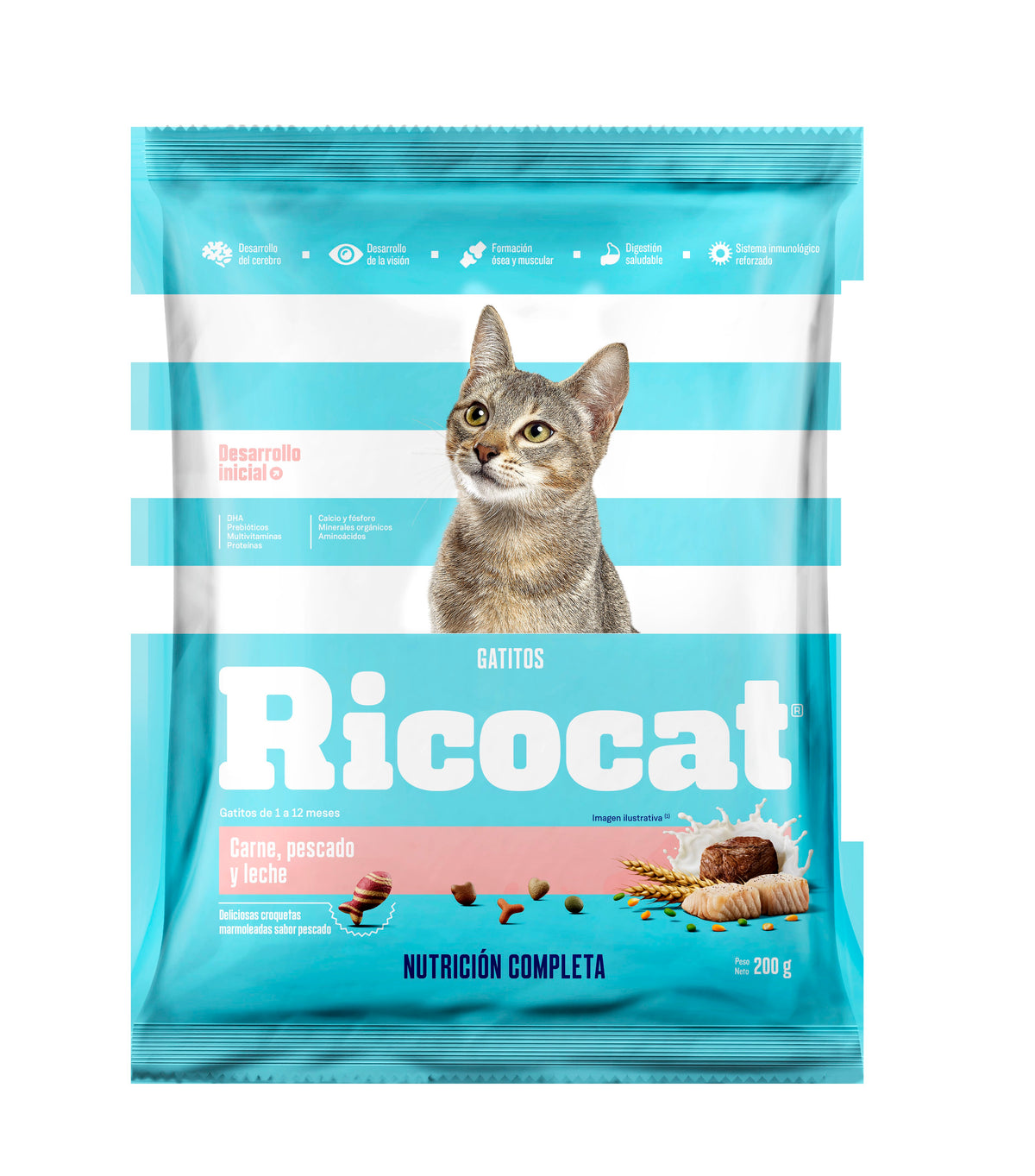 Ricocat | Gatitos sabor carne, pescado y leche – 200 g