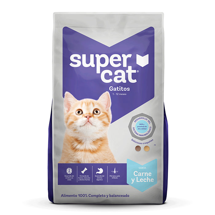 Supercat | Gatitos sabor carne y leche – 1 kg