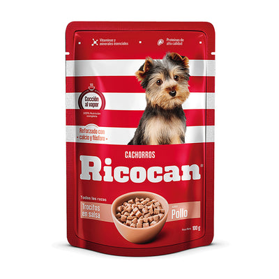 Ricocan | Trocitos en salsa sabor pollo, cachorros – 100 g