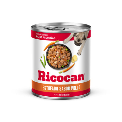 Ricocan | Estofado sabor pollo, adultos razas pequeñas (lata)