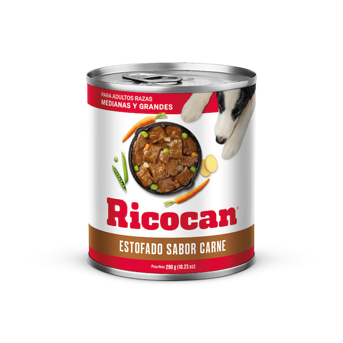 Ricocan | Estofado sabor carne, adultos razas medianas y grandes (lata)