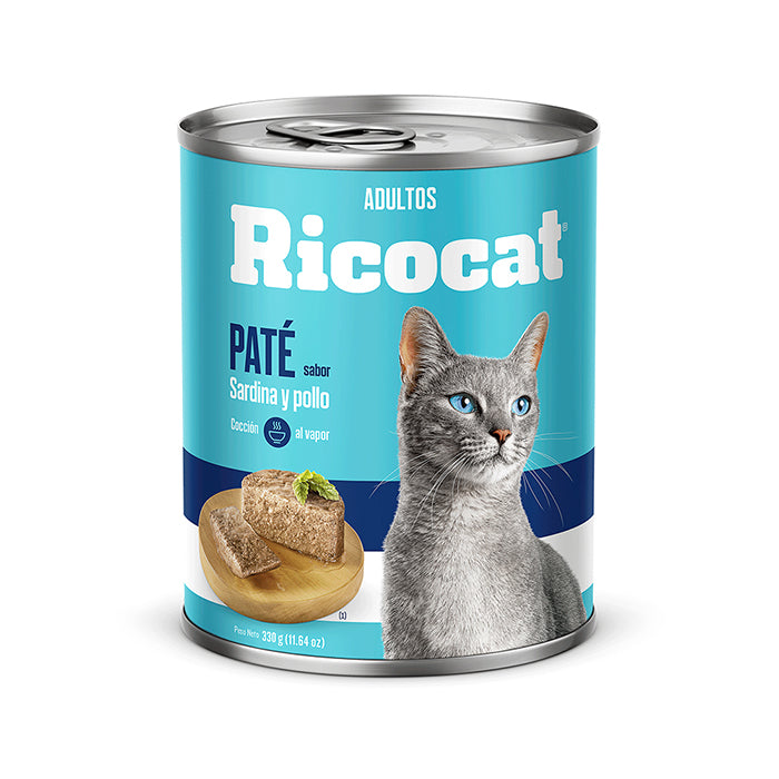 Ricocat | Paté sabor sardina y pollo, gatos adultos (lata)