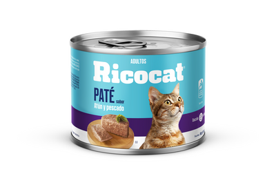 Ricocat | Paté sabor atún y pescado, gatos adultos (lata) – 160 g