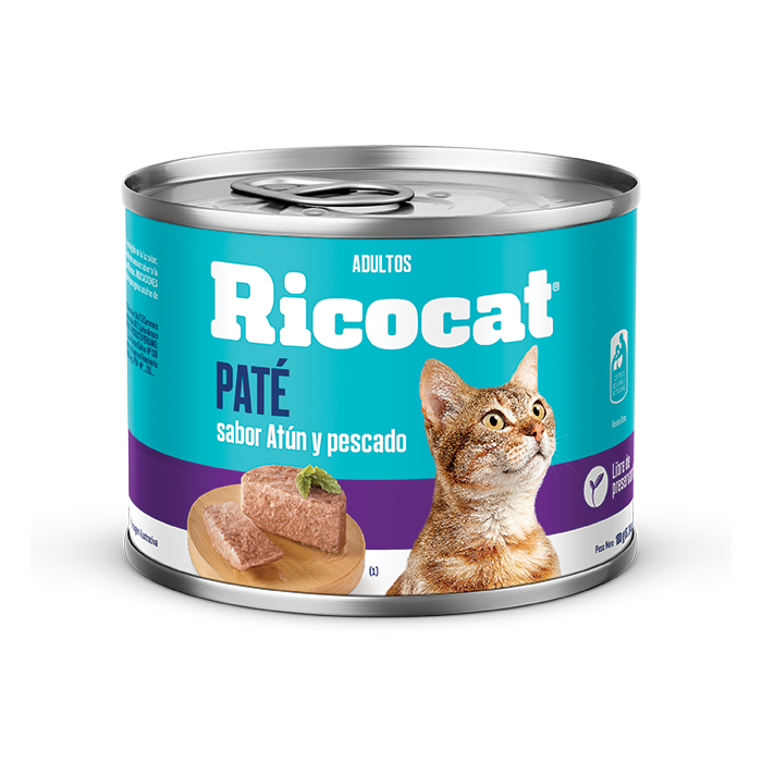 Ricocat | Paté sabor atún y pescado, gatos adultos (lata)