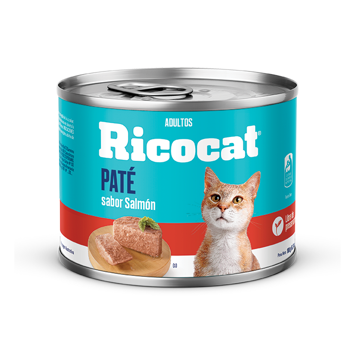 Ricocat | Paté sabor salmón, gatos adultos (lata) – 180 g