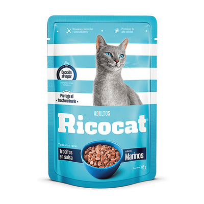 Ricocat | Trocitos sabores marinos, gatos adultos (pouch)