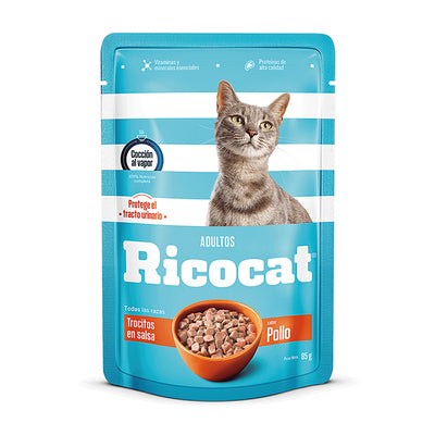 Ricocat | Trocitos sabor pollo, gatos adultos (pouch)
