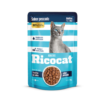 Ricocat | Trocitos sabor pescado, gatos adultos (pouch)