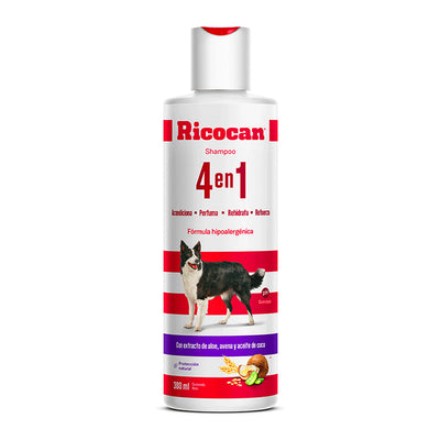 Ricocan | Shampoo 4 en 1 para perros adultos – 380 ml