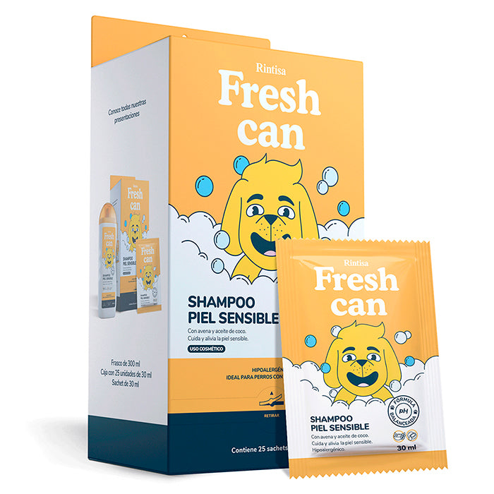 Fresh Can | Shampoo piel sensible para perros adultos – Disp 30 ml x 25 un