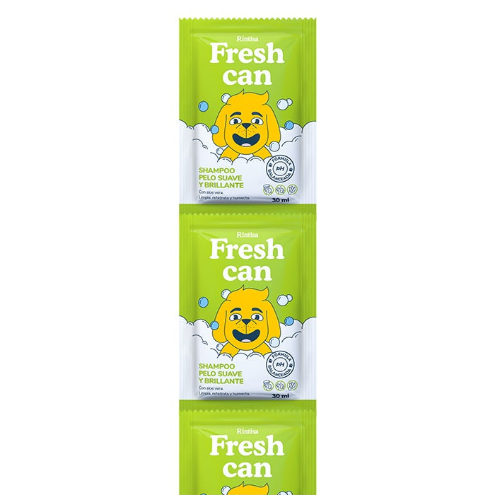 Fresh Can | Shampoo pelo suave para perros adultos – Tira 30 ml x 10 un