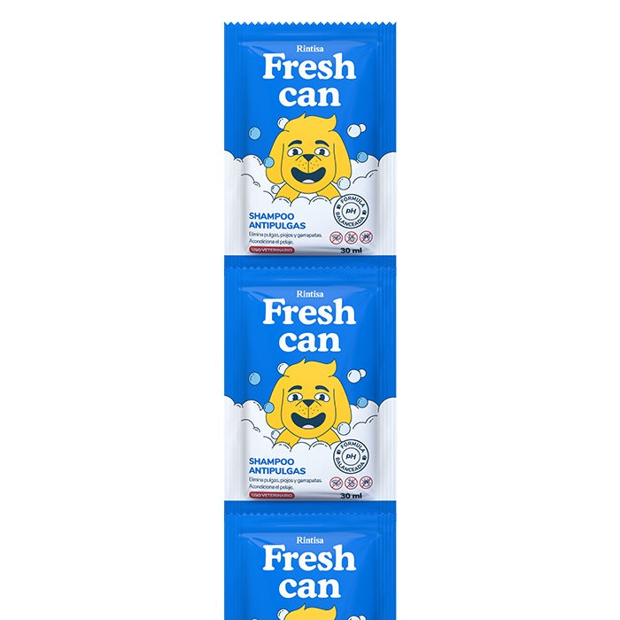 Fresh Can | Shampoo antipulgas para perros adultos – Tira 30 ml x 10 un