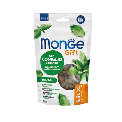 Monge Gift crujientes dental gato conejo y menta