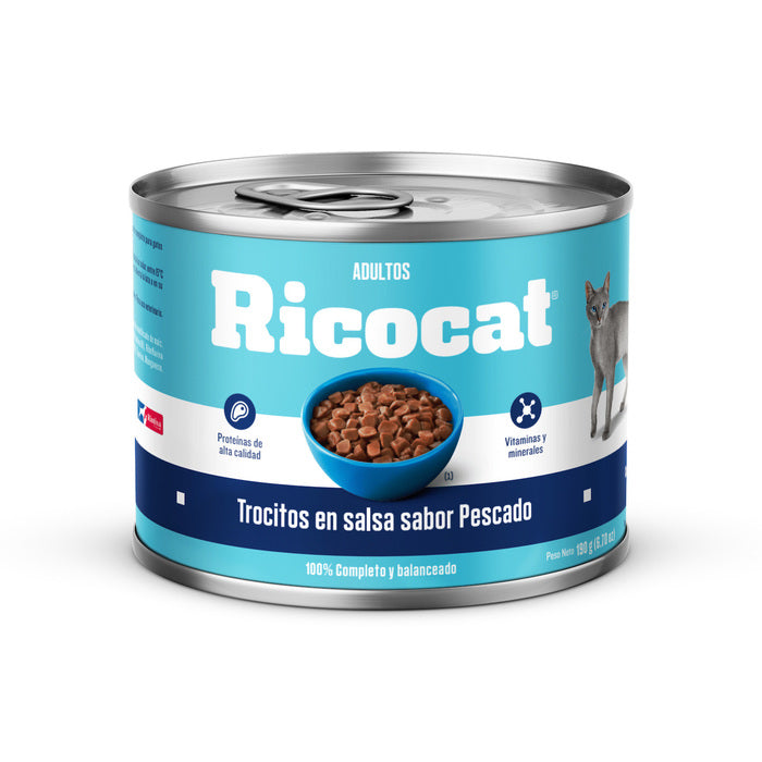 Ricocat | Trocitos en salsa sabor pescado, gatos adultos (lata)