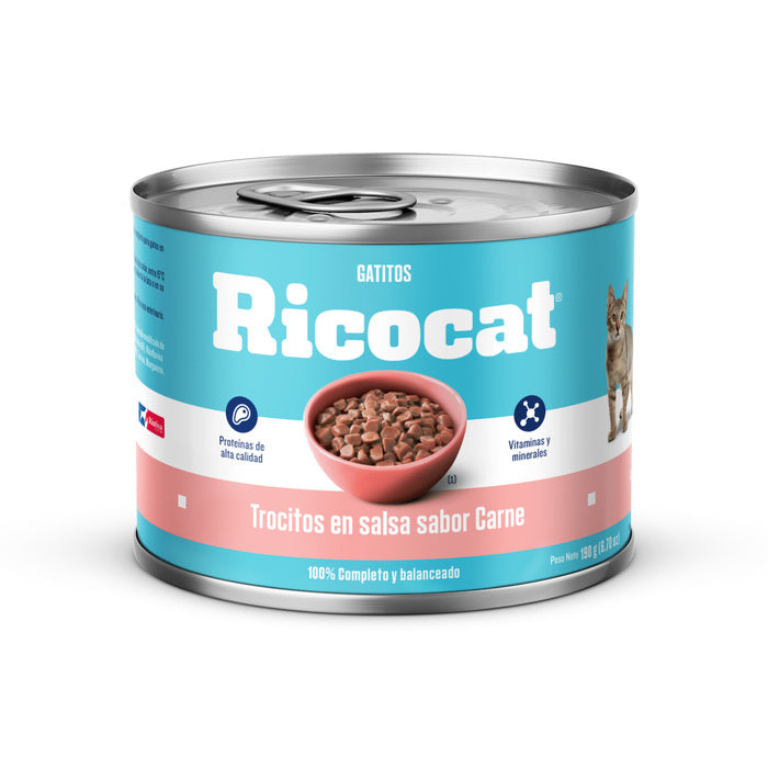 Ricocat | Trocitos en salsa sabor carne, gatitos (lata)
