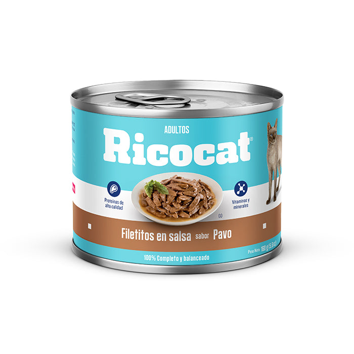 Ricocat | Filetitos sabor pavo, gatos adultos – 190 g