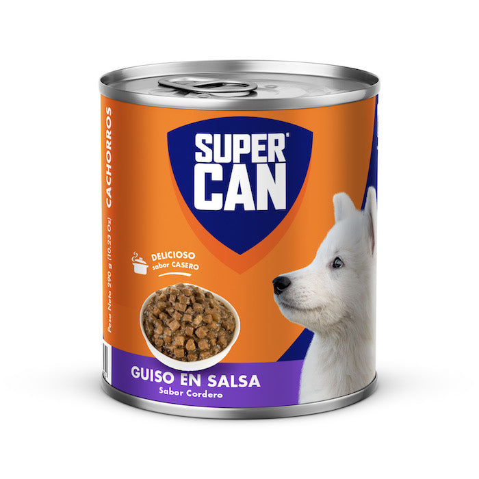 Supercan | Guiso en Salsa sabor cordero, cachorros (lata)