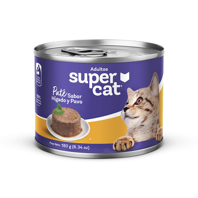 Supercat | Paté sabor hígado y pavo, gatos adultos (lata)
