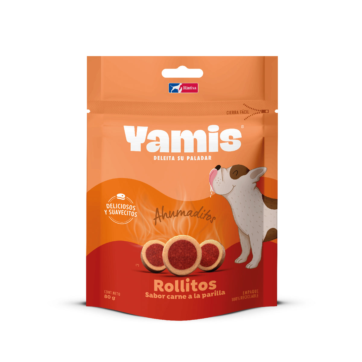 Yamis | Ahumaditos Rollitos sabor carne a la parrilla para perros adultos