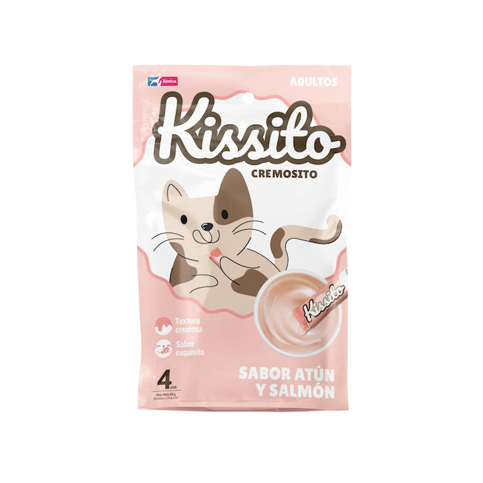 Kissito | Cremosito snack cremoso sabor atún y salmón para gatos adultos