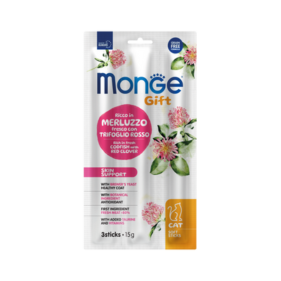 Monge Gift Soft Sticks skin bacalao y trebol