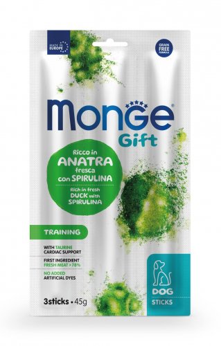 Monge Gift | Premios dentales para perros adultos Medium-Maxi. Pato y menta