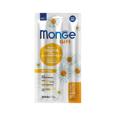 Monge Gift Soft Sticks gatito trucha y manzanilla