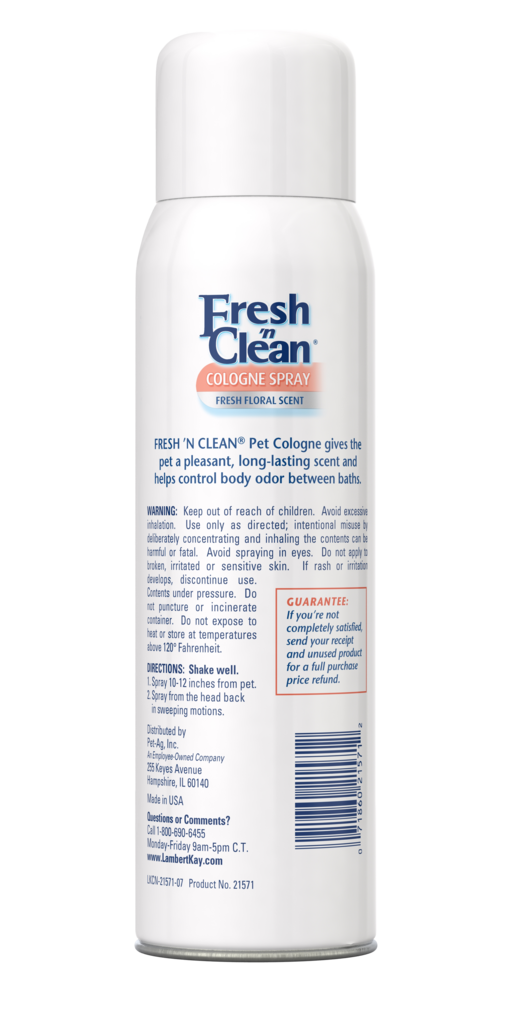 PetAg Fresh 'n Clean Cologne Fresh Floral — reverso