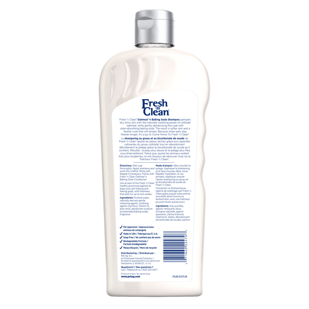 PetAg Fresh 'n Clean Oatmeal & Baking Soda Shampoo — reverso