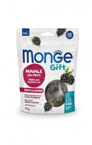 Monge Gift | Premios Super M para perros cachorros. Cerdo y moras