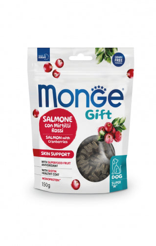Monge Gift | Premios Super M Skin Support para perros. Salmón y arándanos