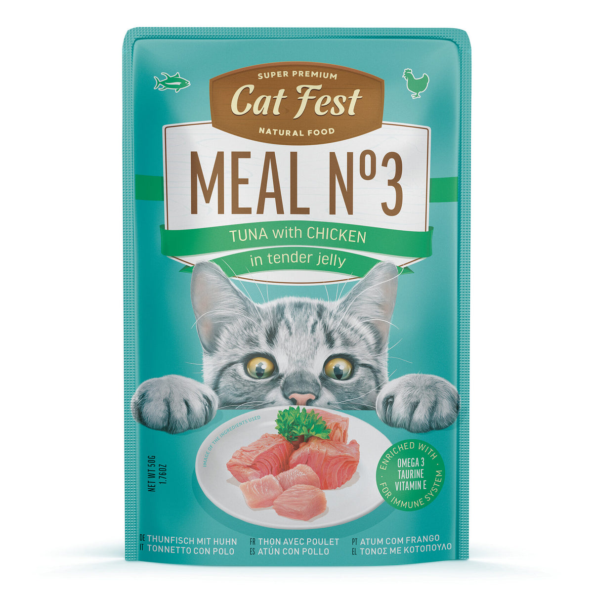 Cat Fest | Atún con pollo en gelatina suave para gatos (Meal No 3)