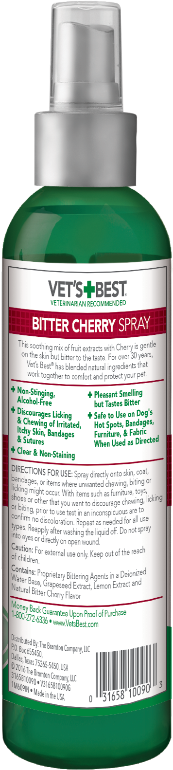Vet's Best Bitter Cherry Spray — reverso