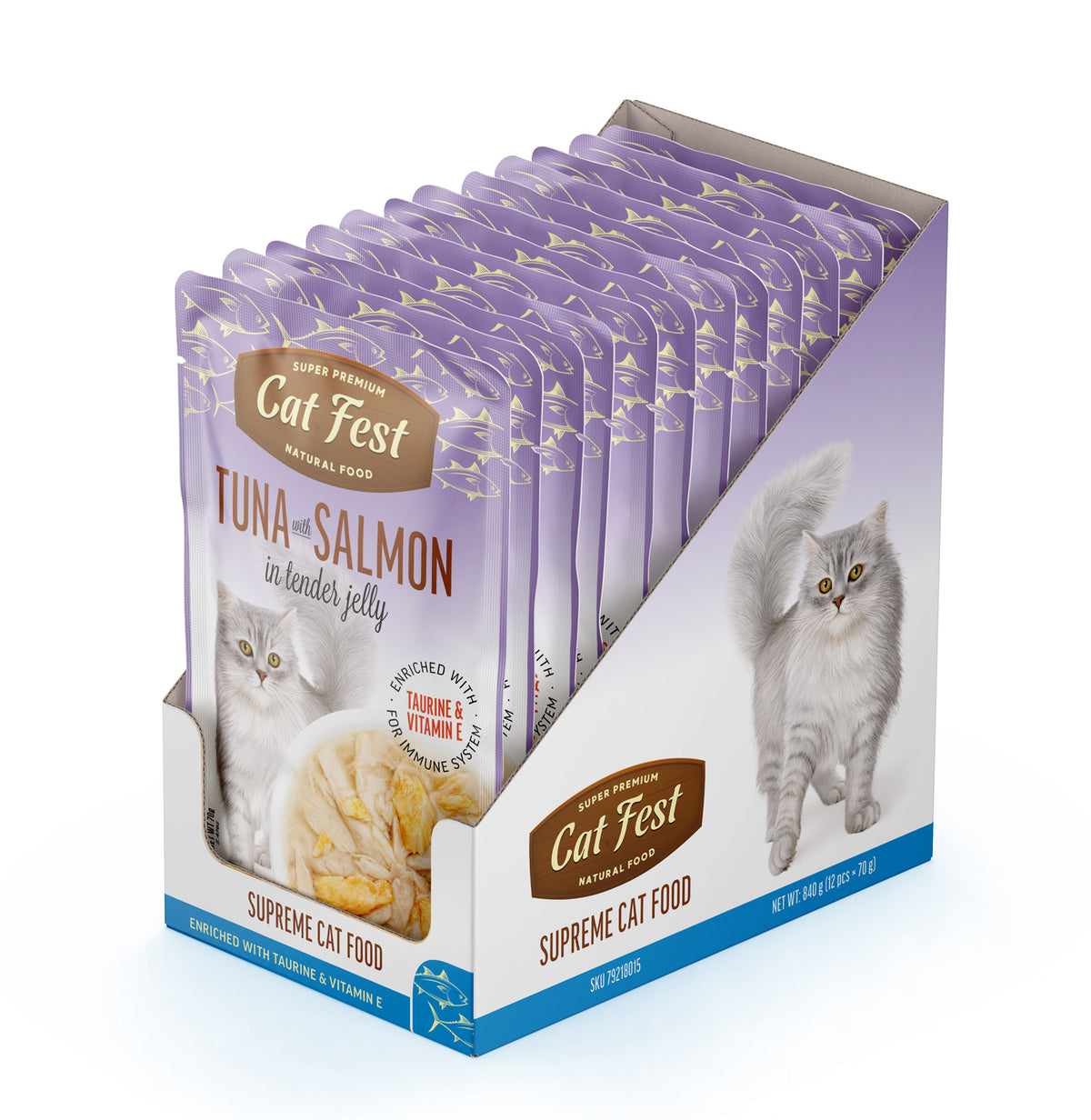 Cat Fest | Atún con salmón en gelatina suave para gatos