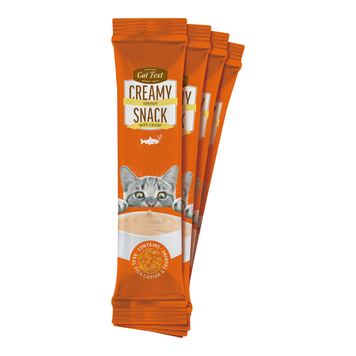 Cat Fest | Snack cremoso de salmón con caviar para gatos