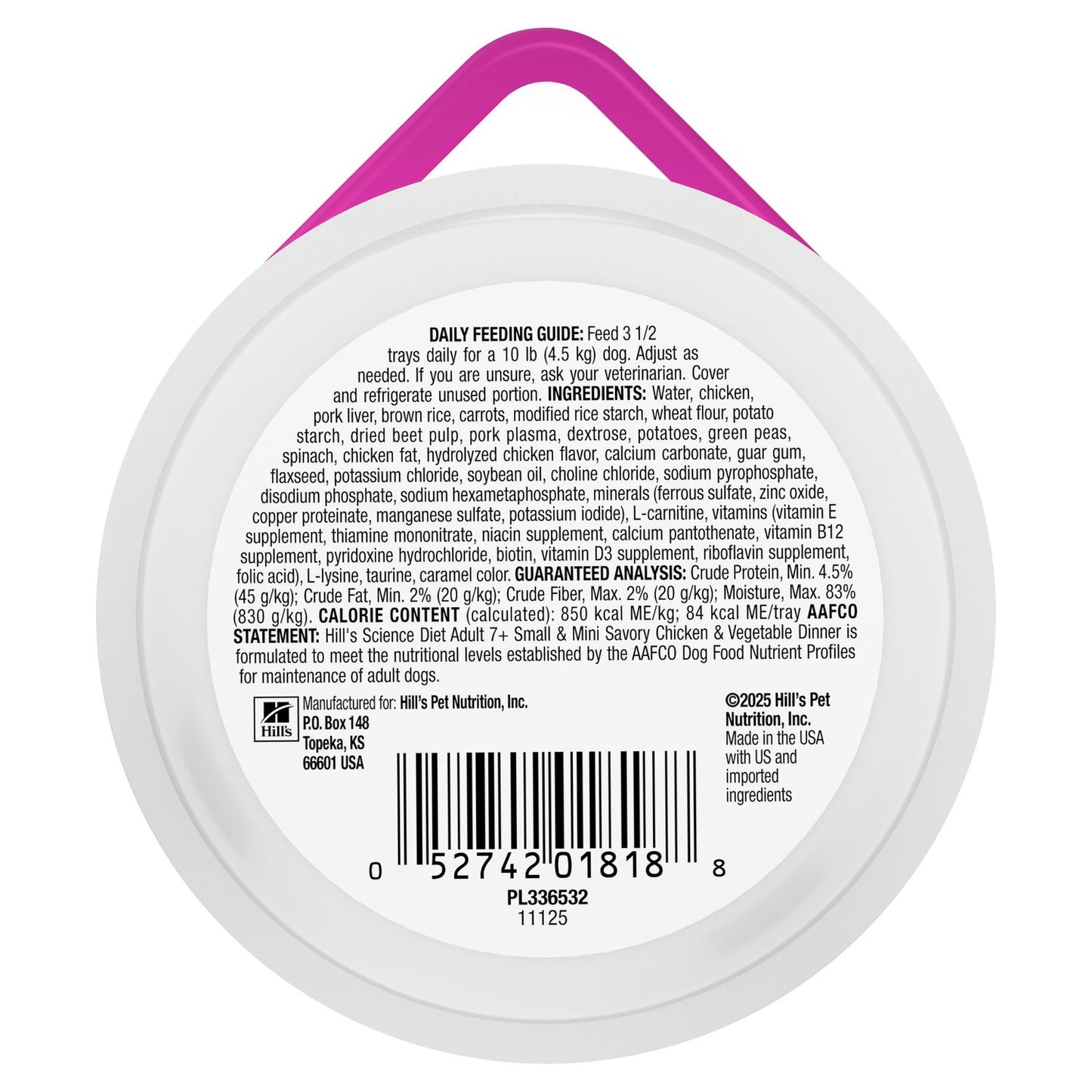 Hill's Science Diet | Alimento húmedo para perros maduros de razas pequeñas y miniatura Adult 7+ Small & Mini. Estofado de pollo y vegetales (Pack de 6 latas de 99 g)