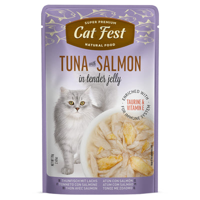 Cat Fest | Atún con salmón en gelatina suave para gatos