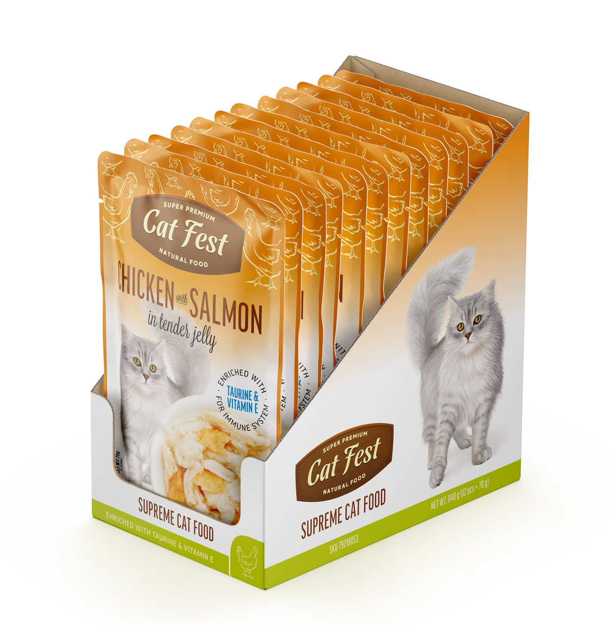Cat Fest | Pollo con salmón en gelatina suave para gatos