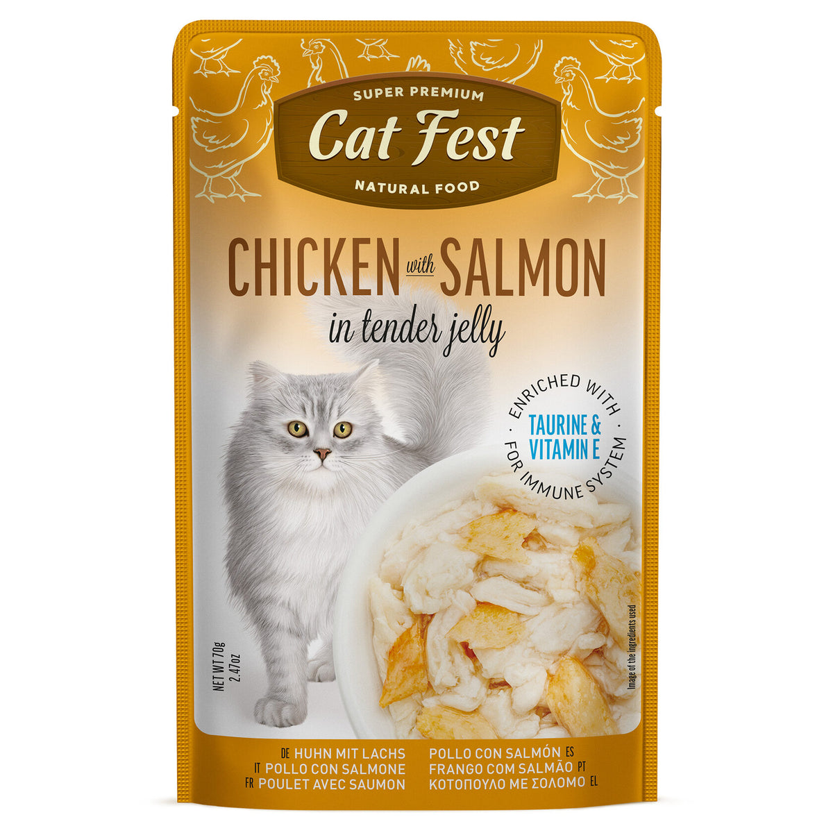 Cat Fest | Pollo con salmón en gelatina suave para gatos