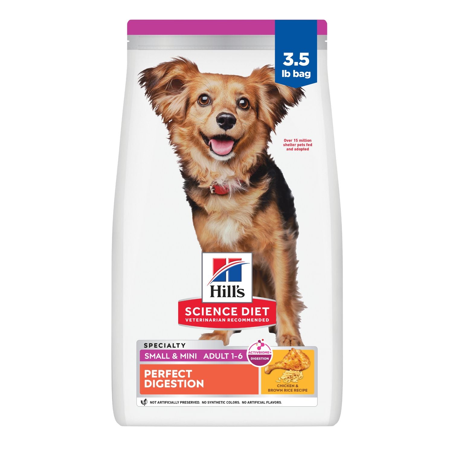 Hill's Science Diet | Alimento seco para perros adultos de razas pequeñas y miniatura Adult Perfect Digestion Small & Mini. Receta de pollo, arroz integral y avena integral.