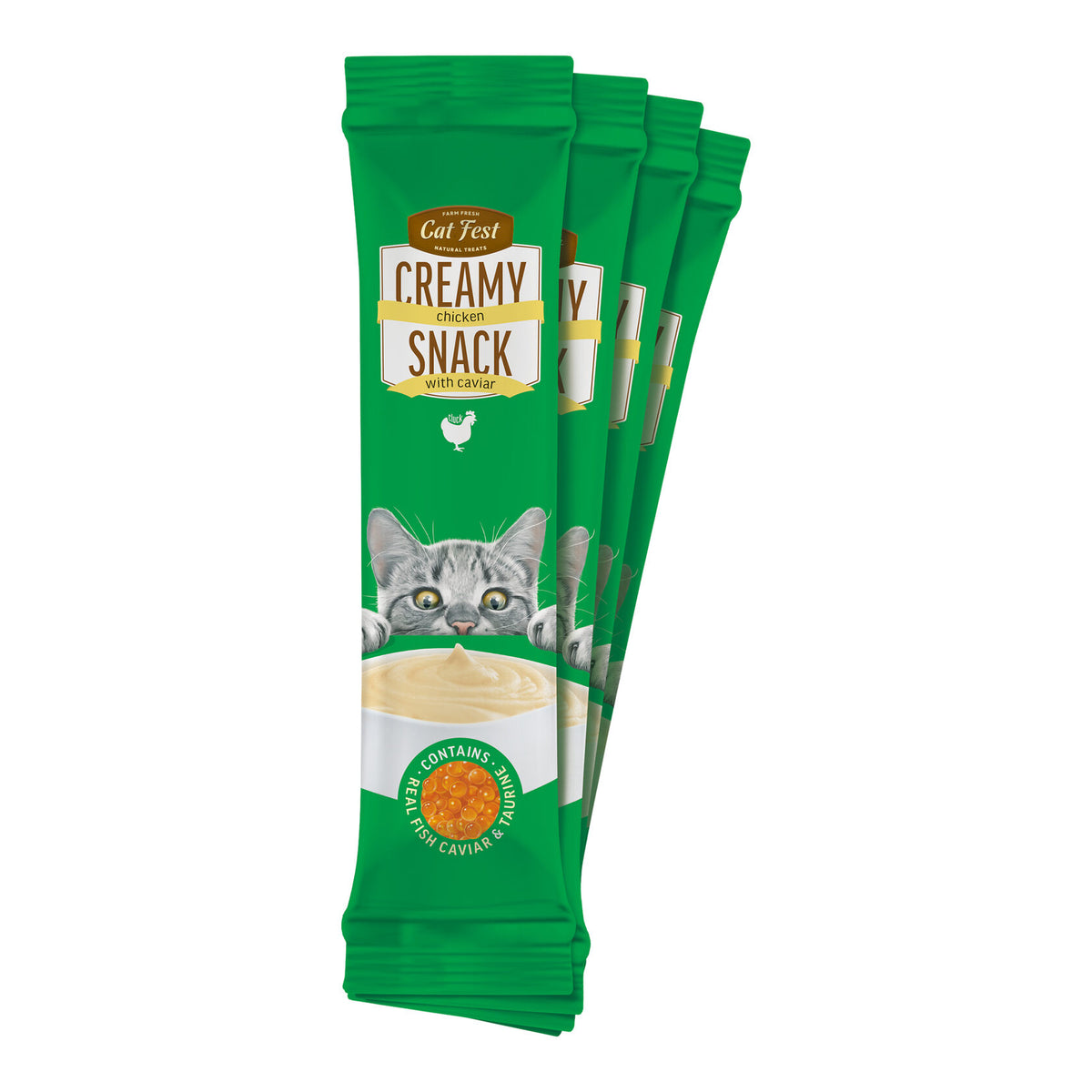 Cat Fest | Snack cremoso de pollo con caviar para gatos