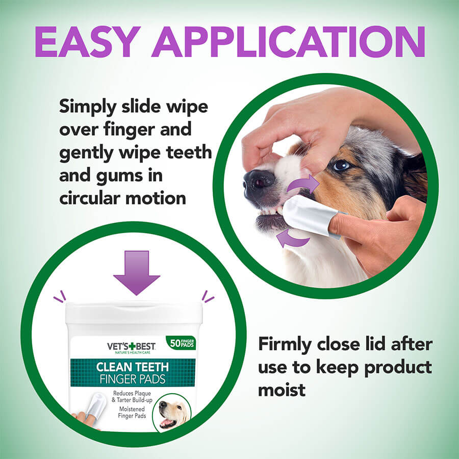 Vet's Best Clean Teeth Finger Pads — en uso