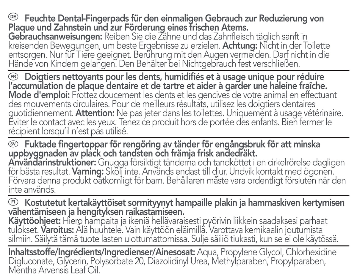 Vet's Best Clean Teeth Finger Pads — información 1